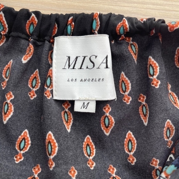 𝅺MISA Los Angeles Geometric Print Off Shoulder Peasant Top US M - Picture 6 of 8
